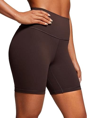 CRZ YOGA Women's Naked Feeling Biker Shorts - 6 Inches High Waist Yoga Workout Running Gym Spandex - Image 1