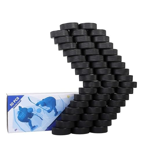 Golden Sport Ice Hockey Pucks, 50pcs, Official Regulation, for Practicing and Classic Training, Diameter 3", Thickness 1", 6oz, Black thumbnail 7