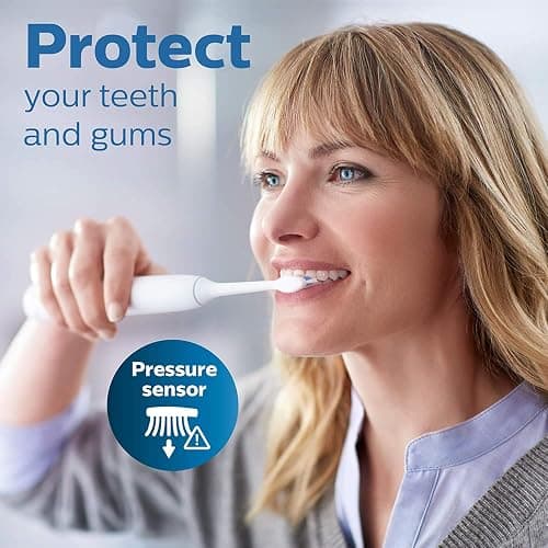 Philips Sonicare ProtectiveClean 5100 Rechargeable Electric Toothbrush, with Pressure Sensor, 3 Cleaning Modes, SmarTimer and QuadPacer, 14-Day Battery Life, Travel Case, Black, Model HX6850/60 thumbnail 5