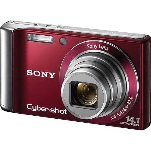 Sony DSC-W370 14.1MP Digital Camera with 7x Wide Angle Zoom with Optical Steady Shot Image Stabilization and 3.0 inch LCD (Red) - Image 1
