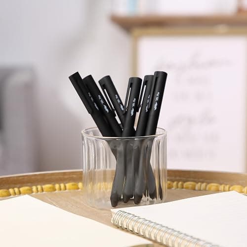 Mr. Pen- Retractable Gel Pens, 6 Pack, Black Ink, Black Barrel Gel Pens, Gel Pen Fine Point thumbnail 2