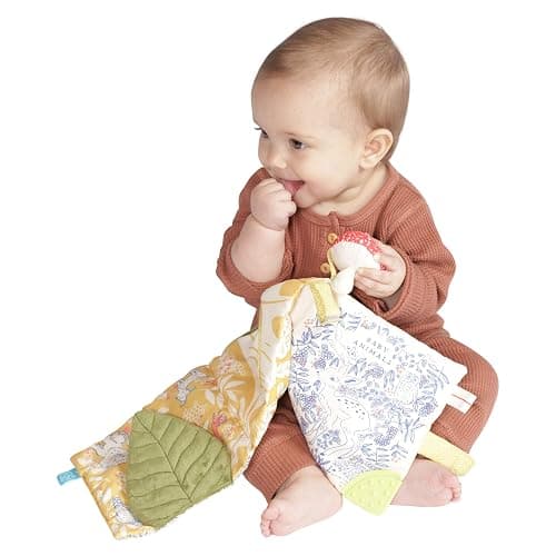 Manhattan Toy Deer One Soft Activity Crinkle Book & Fold Out Pat Mat for Baby, Toddler with Squeaker, Discovery Mirror and Teether thumbnail 5