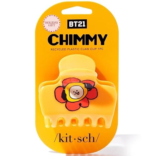 Kitsch BT21 Recycled Plastic Puffy Medium Hair Clips for Women, Medium Claw Clip for Thin & Thick Hair | Ideal Gifts for Women - CHIMMY, 1pc - Image 1