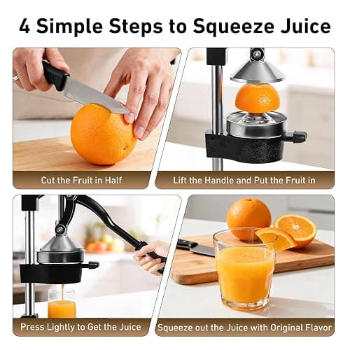 Yigowyigo Manual Juicer Hand Press, Cast Iron Manual Citrus Juice Press, Professional Easy to Clean Citrus Squeezer for Lemons, Oranges, Pomegranates, Grapefruits and Other Fruits (Black) thumbnail 4