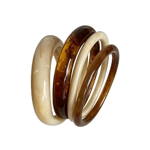 ÌF ME Acrylic Bangles Bracelets for Women, Irregular Acrylic Resin Chunky Bracelets Geometric Fashions Thick Statement bangle Set - Image 1