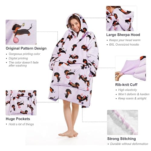 Narecte Cozy Oversized Blanket Hoodie Wearable Blanket Adults Soft Hooded Blanket Hoodie Birthday Gifts for Women Christmas thumbnail 3
