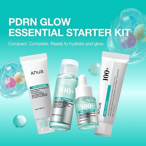 Anua Salmon DNA PDRN Glow Essential Starter Kit | Hyaluronic Acid Skincare Set, Glass Skin Routine with Firming & Hydrating Cleanser, Toner, Serum & Cream, Korean Skincare thumbnail 2