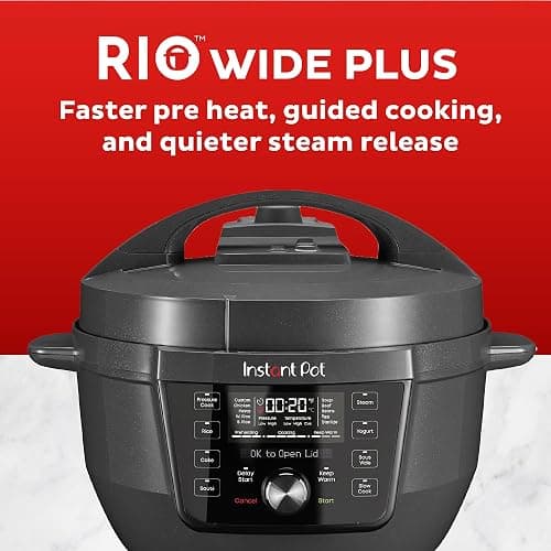 Instant Pot RIO Wide Plus, 9-in-1 Electric Pressure Cooker, 35% Larger Cooking Surface, WhisperQuiet Steam Release, Multi-Cooker, Slow Cook, Rice Maker, Steamer, Sauté, Cake, & Warmer, 7.5 Quarts thumbnail 4