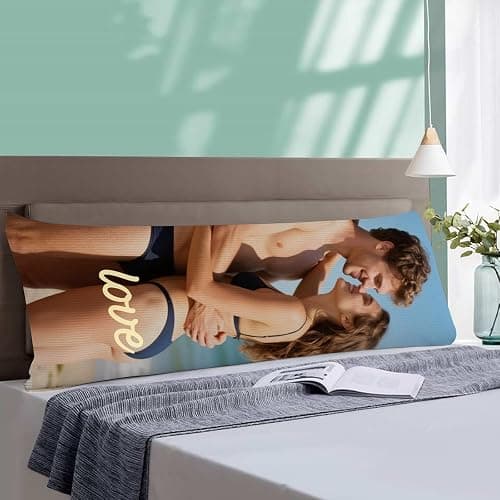 VPDTVK Custom Body Pillow, Body Pillow Case, Double-Sided Design, Custom Pillows with Picture, for Birthdays, Valentine's Day, Christmas, Wedding Anniversaries thumbnail 3