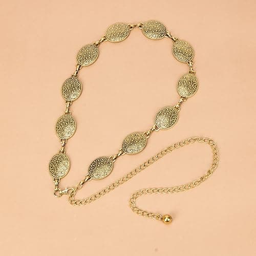 ILuvatar Waist Chain Women's Metal Dress With Sweater Gold Retro Turquoise Stone Punk Belt Concho Western Belts thumbnail 5