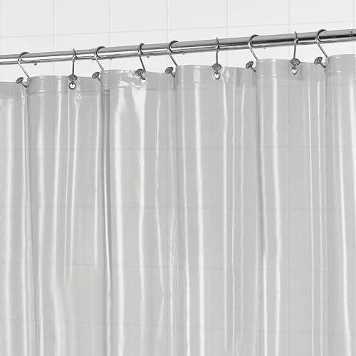Barossa Design Shower Curtain Liner - Clear Black Premium PEVA Shower Liner with 3 Magnets and Metal Grommets, Waterproof Lightweight Standard Size Curtains for Bathroom - Translucent Black thumbnail 4