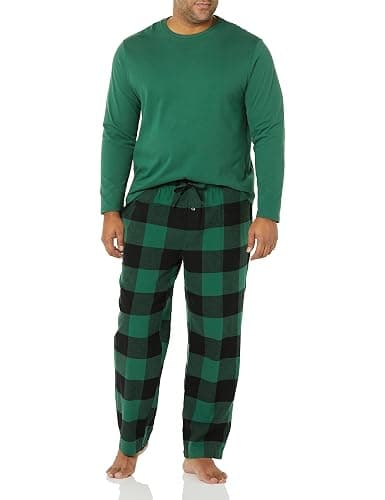 Amazon Essentials Mens Flannel Pant and Long-Sleeve T-Shirt Pajama Set - Image 1
