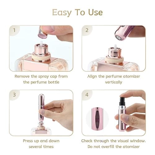 OBSCYON 4 Pcs 5ml Portable Mini Refillable Perfume Atomizer Spray Bottle Scent Pump Case for Travel thumbnail 3