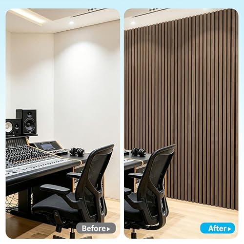 Art3d Wood Panels for Wall Acoustic 4-Pack 94.5x12.8 Inch - Interior Soundproof Solution for Office, Recording Studio, Gaming Room, Meeting Room, Living Room Wall Decor, Walnut thumbnail 9