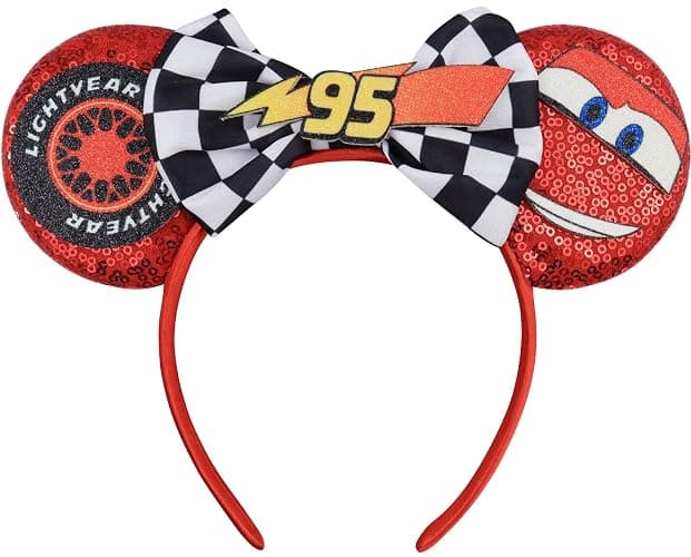 LIHELEI Mouse Ears Headband, Car Ear Headbands for Boys Birthday Party - Car Ear Headband - Image 1