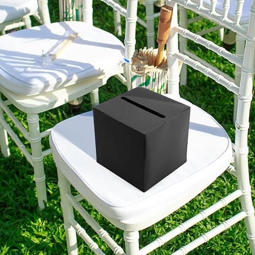 Black Card Box Wedding Favors Post Box Cardboard Receiving Money Box Holder for Wedding Reception, Baby Showers, Anniversary, Birthday Party, Graduation Table Centerpiece Decorations thumbnail 8