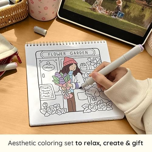 Girl Moments Vol. 2 - Coloring Book (Spiral Bound) & Sticker Set for Adults & Teens thumbnail 8