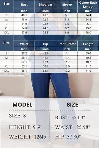 Ekouaer Womens Satin Silky Pajama Set Short Sleeve Shirt with Long Pajama Pant Set Soft PJ Loungewear - Navy Blue - Large thumbnail 6
