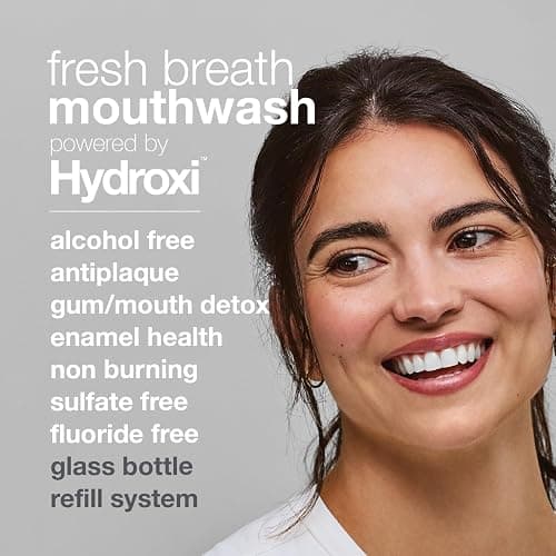 Davids Hydroxi Fresh Breath Mouthwash Starter Kit, Alcohol-Free, Fluoride-Free, Nano-Hydroxyapatite for Remineralizing & Enamel Health, Relieves Dry Mouth, Fresh Mint, 16 fl oz thumbnail 4