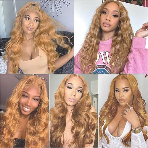 #27 Honey Blonde Bundles Human Hair Body Wave Bundles 22 22 22 Inch Blonde Body Wave Human Hair Extensions Double Weft Unprocessed Brazilian Virgin Hair 3 Bundle 50 Grams Per Bundle For Woman thumbnail 2