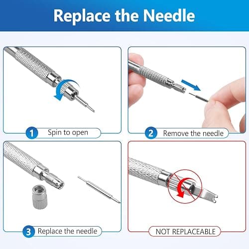 JOREST Watch Spring Bar Tool, Watch Repair Kit to Replace The Watch Strap, Watch Link Removal Tool, with User Manual, 56PCS (16-26mm) Spring Bars thumbnail 4