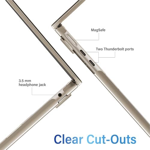 IBENZER Compatible with 2025 2024 2023 2022 MacBook Air 13 inch Case M4 A3240 M3 A3113 M2 A2681, Hardshell Case & KeyboardCover & ScreenFilm & Type-C for Mac Air 13.6, Crystal Clear, AT13-KK-CYCL+2TC thumbnail 5