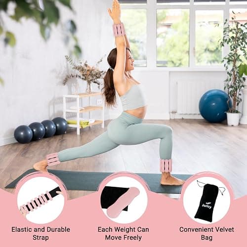 Wrist Ankle Weights for Women Men Kids, Leg Arm Wrist Weights Bangles 1lb*2 2lb*2 Wearable Weights Pilates Weighted Bracelet for Strength Training Walking Swimming Yoga Physical Therapy thumbnail 2