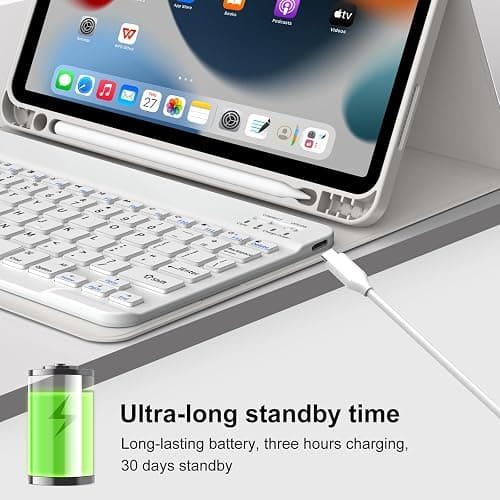 GKABXY Keyboard Case for iPad (A16) 11th Gen 11 inch 2025 & iPad 10th Gen 10.9 inch 2022 with Holder | Detachable Bluetooth Wireless Keyboard | Soft TPU Back Shell | Auto Sleep/Wake (Gray) thumbnail 5