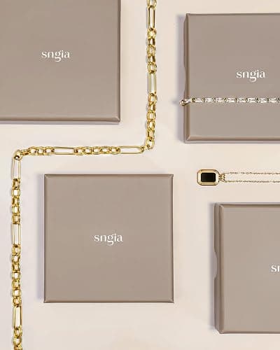 18K gold plated Brown Amber Teardrop CZ Stacked Pendant Necklace for Women by SNGIA, Dainty Drop Layered Trendy Gemstone Charm Statement Jewelry Gifts, Bohemian Vintage Handmade Unique Exaggerated Cute Thin Skinny Chain Necklace, Summer Beach Fashion Nickle Free Rhinestone Accessories thumbnail 6