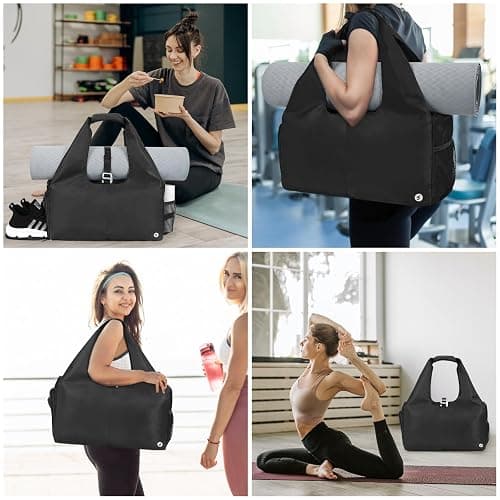 sportsnew Yoga Gym Bags for Women with Shoes Compartment & Wet Dry Storage Pockets & Adjustable Yoga Mat Holder, Patent Pending thumbnail 6