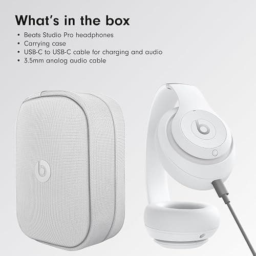 Beats Studio Pro - Premium Wireless Over-Ear Headphones- Up to 40-Hour Battery Life, Active Noise Cancelling, USB-C Lossless Audio, Apple & Android Compatible - Matte White thumbnail 6