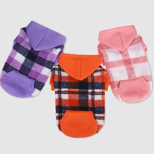 PUPTECK Dog Hoodie Puppy Sweatshirt Warm Dog Sweater Winter Clothes Cold Weather Coats for Small Medium Large Dogs, Pink, M thumbnail 7