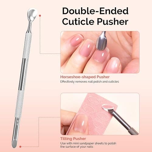 MelodySusie 14PCS Manicure Tools Kit Nail Care Kit with Nail File,Cuticle Trimmer and Pusher,Mini Sandpaper,Nail Brush and Cuticle Oil 25ML thumbnail 5