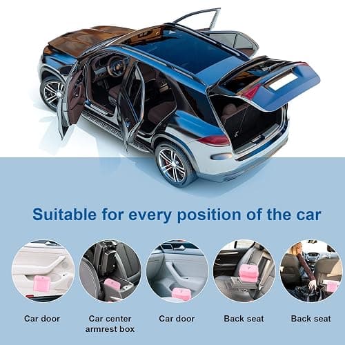 Tulsondai Car Trash Can, Mini Trunk Push Hanging Portable Car Bin with 2 roll Disposable Trash Bag for Vehicle Home, Office. (Car Trash can Pink) thumbnail 7