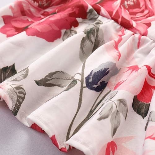 CARETOO Girls Clothes Outfits Cute Baby Girl Floral Long Sleeve Pant Set Flower Ruffle Top thumbnail 5