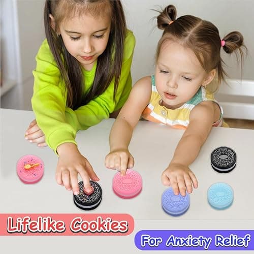 Taba Squishy Toys,4pcs Biscuit Stress Relief Toy, Ultra Soft Decompression Squeeze Toys Pinching Biscuit Simulation Toy, Fufu Fidget Toys for Kids Anxiety Relief Sensory Toys thumbnail 4