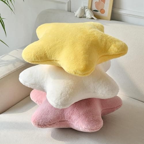 Xiashrk Star Pillow, Decorative Throw Pillows for Bed Couch, 15" Star Shaped Pillow Plush Floor Cushions Room Decor Pillow with Soft Faux Rabbit Fur for Sofa Bedroom Living Room thumbnail 6