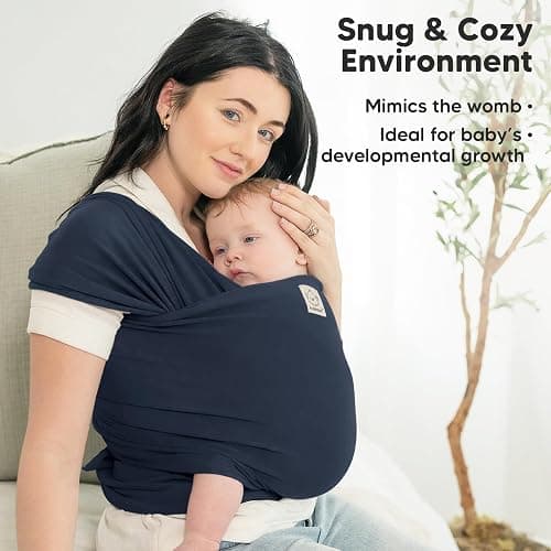 KeaBabies Baby Wrap Carrier - All in 1 Original Baby Carrier Newborn to Toddler Sling, Easy to Wear, Hands Free Bonding, Lightweight, Breathable Infant Wraps (Midnight) thumbnail 6
