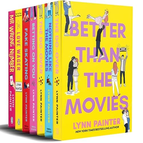 Lynn Painter 7 Book Collection Set- Better Than the Movies, The Do-Over, Betting on You, Nothing Like the Movies, The Love Wager, Mr Wrong Number & Fake Skating | Romantic Comedy Books - Image 1