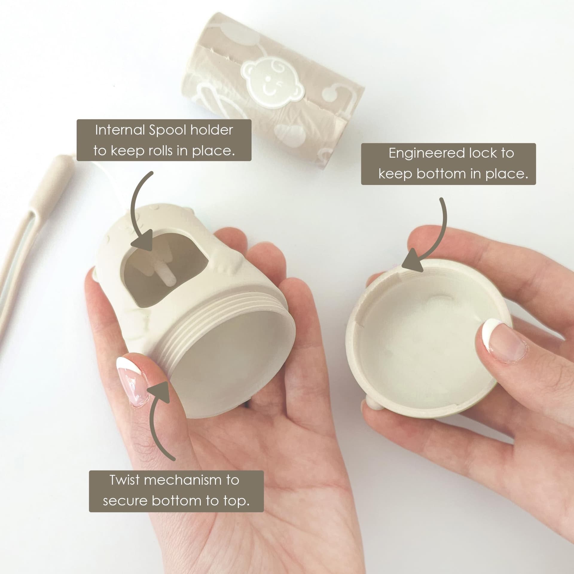 Moodie Teddy Bear Dispenser & Refill Roll Combo Set | Vanilla Scented thumbnail 3