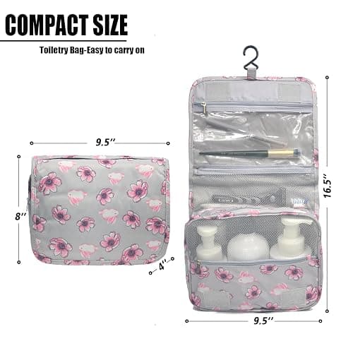 L & FY Hanging Travel Toiletry Bag Women's Cosmetic Organizer Makeup Case Pouch Men's Shaving Kits With Hook, Handle (Cut Rabbit) thumbnail 2