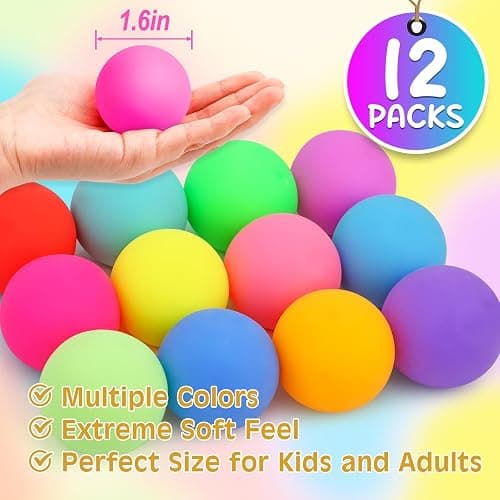 12 Pack Slow Rising Stress Ball,Stress Balls for Kids Adults,Stretchy Fidget Toys for Stress Relief,Hand Therapy Sensory Squishy Ball, Squishy Toys for Kids, Classroom Prize Box Party Favors thumbnail 2