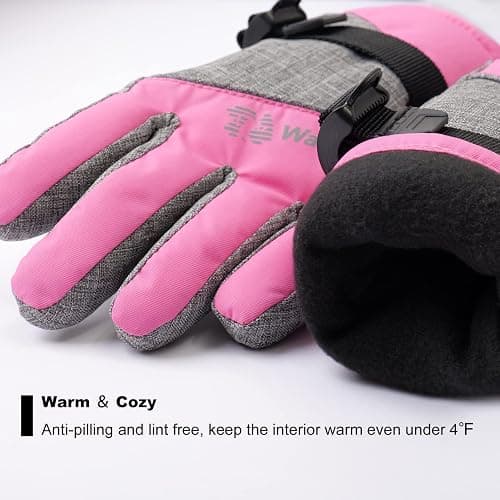 WALSKING Kids Winter Gloves-3M Thinsulate Snow Waterproof Ski Cold Weather Insulated Outdoor Snowboard Gloves for Boys Girls Youth thumbnail 4