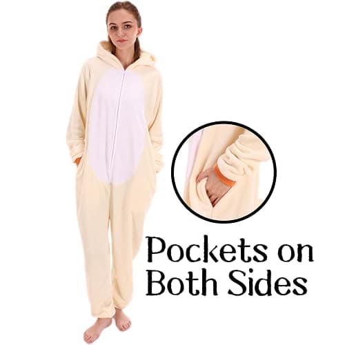 COSUSKET Snug Fit Unisex Adult Onesie Pajamas, Flannel Cosplay Animal One Piece Halloween Costume Sleepwear Homewear thumbnail 5