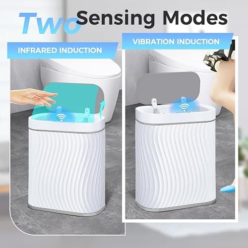 Ogikey Bathroom Small Trash Can with Automatic Touchless Lid, 2.6 Gallon Smart Garbage Can Narrow Waterproof Trash Bin for Bedroom, Office, Living Room thumbnail 7