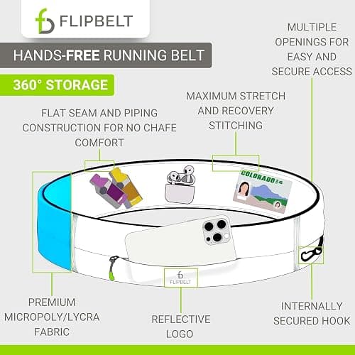 FlipBelt Zipper Running Belt, Waist Pack for Fitness and Running, US Company thumbnail 4