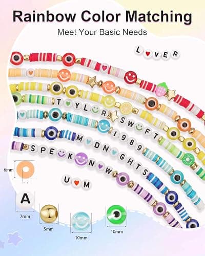 Mio Angle Bracelet Making Kit for Beginner 5000Pcs Preppy Polymer Friendship Bracelet Making with Charms Kit for Jewelry Making DIY Arts and Crafts Birthday Gifts Toys for Kids Age 6-13 - Multicolor thumbnail 4