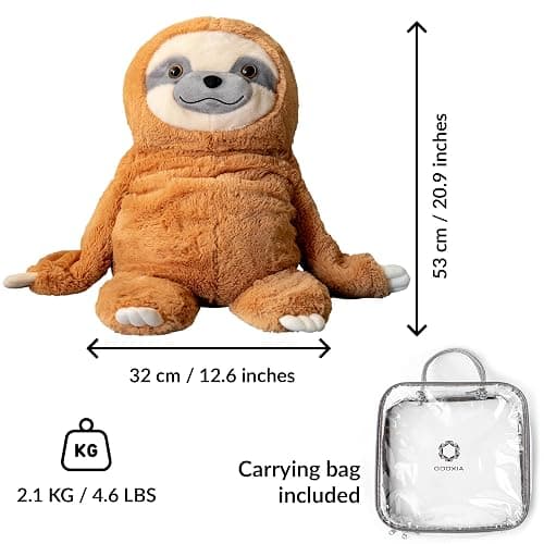 Weighted Stuffed Animal for Anxiety | Calming & Comforting 5 Lbs | Weighted Plush Animal Sloth | Anxiety Stuffed Animals for Adults & Kids | Carrying Bag Included | Machine Washable Weighted Plushie thumbnail 2