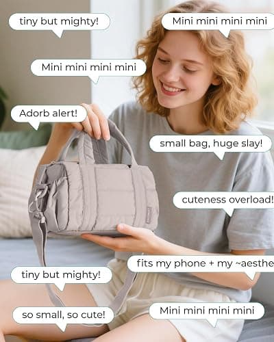 BAGSMART Reiki Mini Crossbody Gym Bag for Women, Mini Hobo Bag with Detachable Strap, 5L Shoulder Handbag(9.8 * 5.9 * 5.9 inches), Sand Brown thumbnail 3