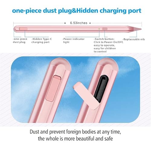Stylet pour iPad 11e A16 2025 9e et 10e Gén, Stylet Milikilo iPad avec Porte-Crayon, Rejet de Paume, Sensibilité D'inclinaison, Stylo pour iPad 6/7/8/9/10, iPad Pro 11" et 12,9", iPad Air 3/4/5 thumbnail 4